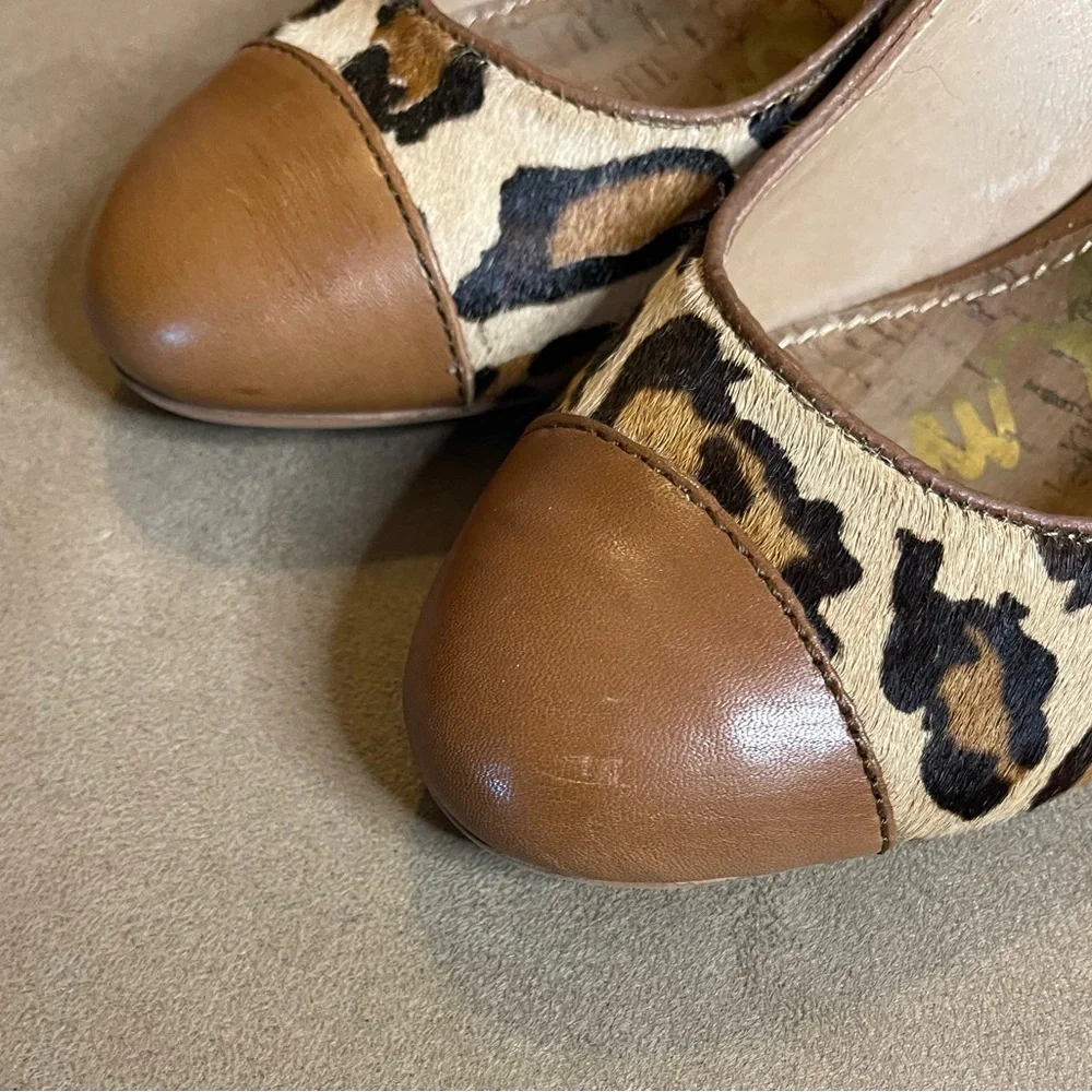 Sam Edelman Leopard Print Espadrilles with Tan Toe Women’s size 8.5